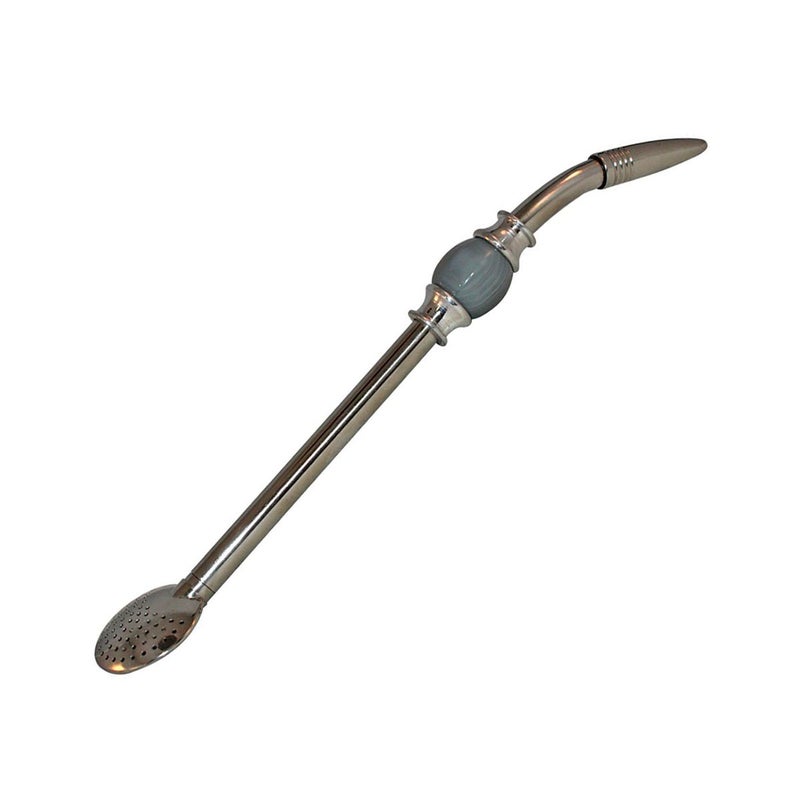 RECHERE Stainless Steel Yerba Mate Tea Bombilla Gourd Drinking Straw Filter Silver (Grey) - Image 1